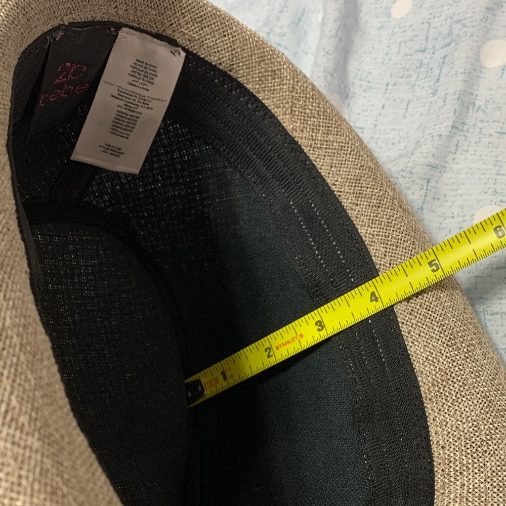 VTG 2b bebe Tan Fedora Hat with Black Band - Picture 13 of 13